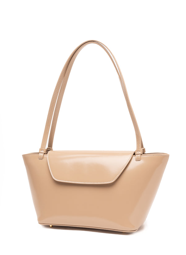 Elleme Courrier Tote Patent Leather Beige