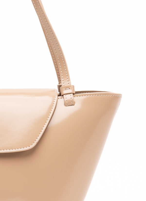 Elleme Courrier Tote Patent Leather Beige