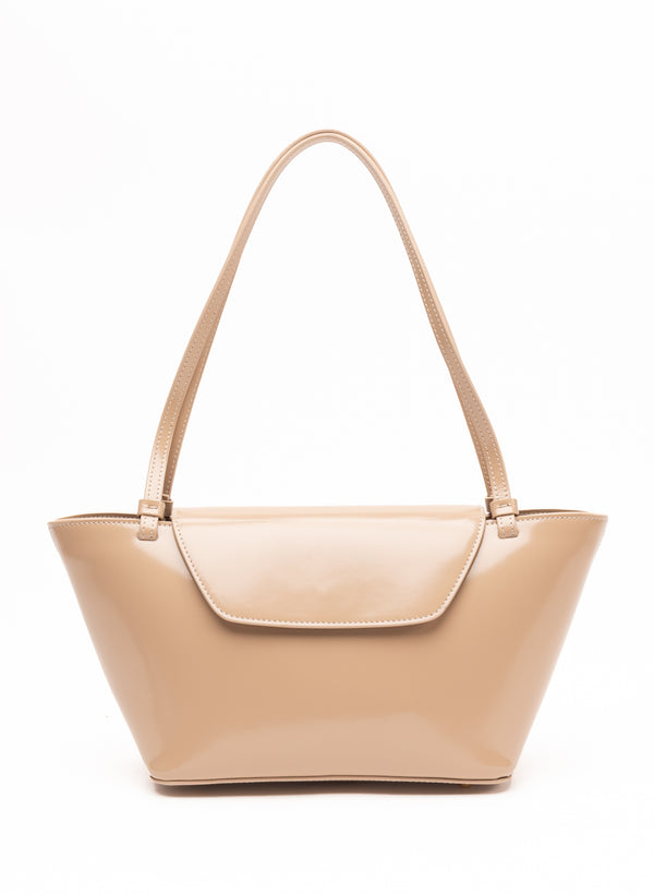 elleme Courrier Tote Patent Leather Beige