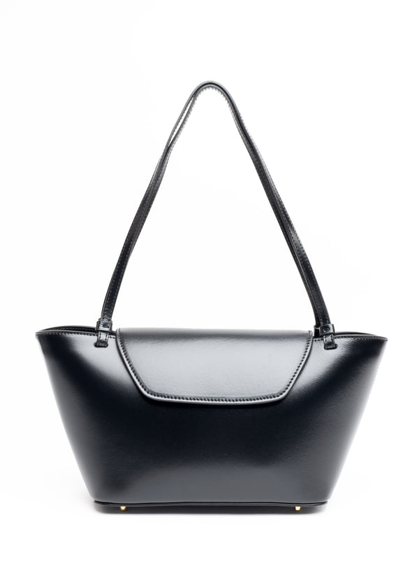 elleme Courrier Tote Patent Leather Black