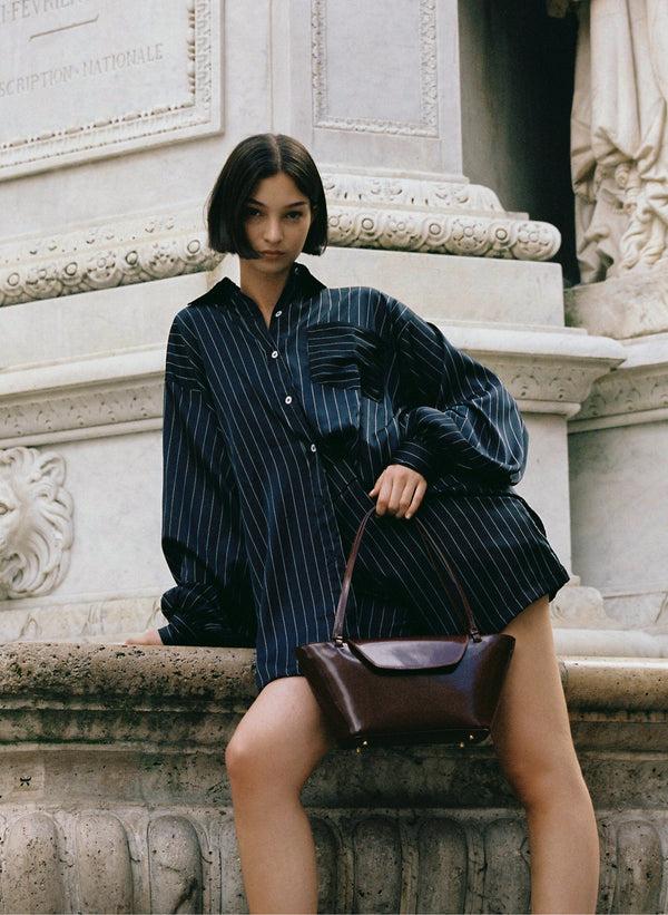 Elleme Courrier Tote Patent Leather Wine