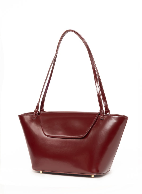 Elleme Courrier Tote Patent Leather Wine