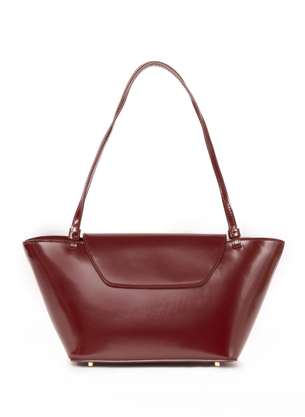 elleme Courrier Tote Patent Leather Wine