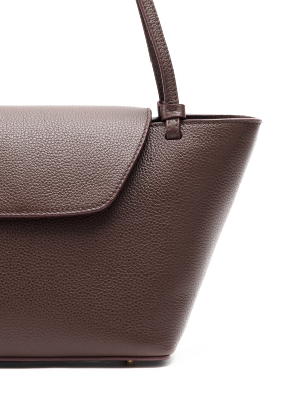 Elleme Courrier Tote Pebbled Leather Dark Brown