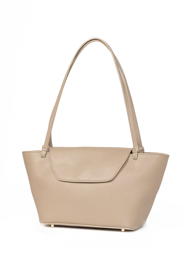 Elleme Courrier Tote Pebbled Leather Taupe