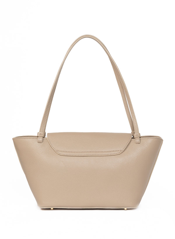 Elleme Courrier Tote Pebbled Leather Taupe