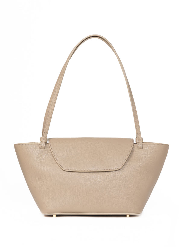 elleme Courrier Tote Pebbled Leather Taupe