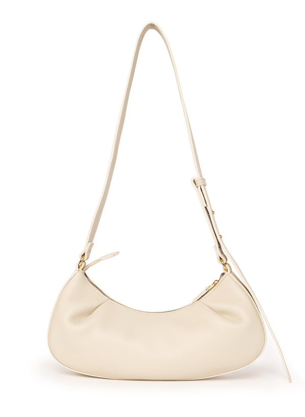 elleme Dimple Moon Pebbled Leather Sesame