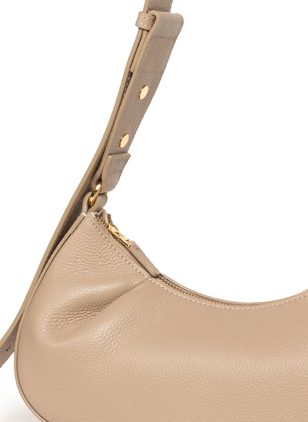 Elleme Dimple Moon Pebbled Leather Taupe