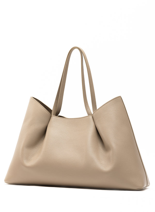 Elleme Dimple Tote Pebbled Leather Taupe
