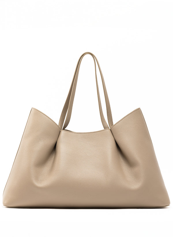 elleme Dimple Tote Pebbled Leather Taupe