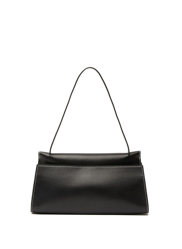 elleme Long Papillon Leather Black/White Stitches