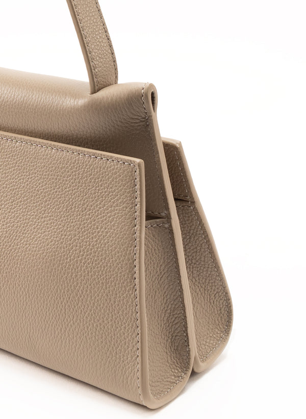 Elleme Long Papillon Pebbled Leather Taupe