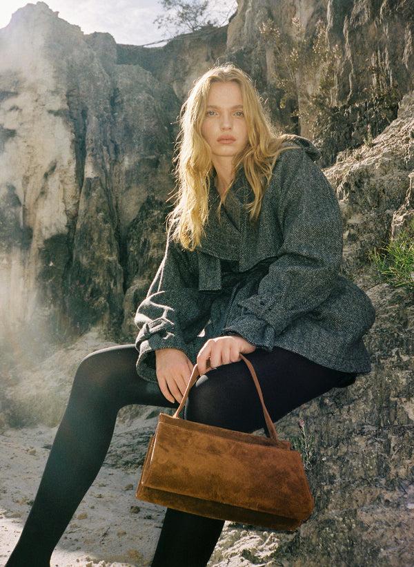 Elleme Long Papillon Suede Cognac