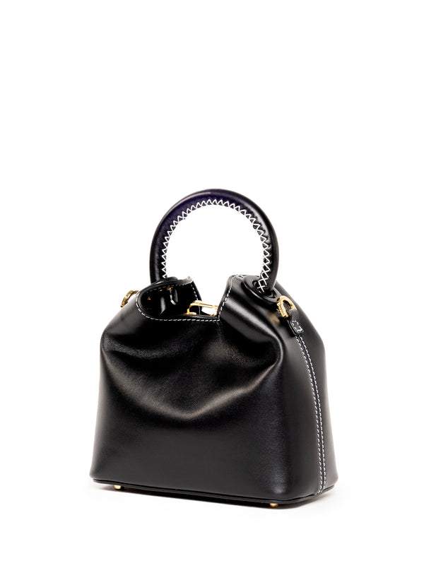 Elleme Madeleine Leather Black/White Stitching
