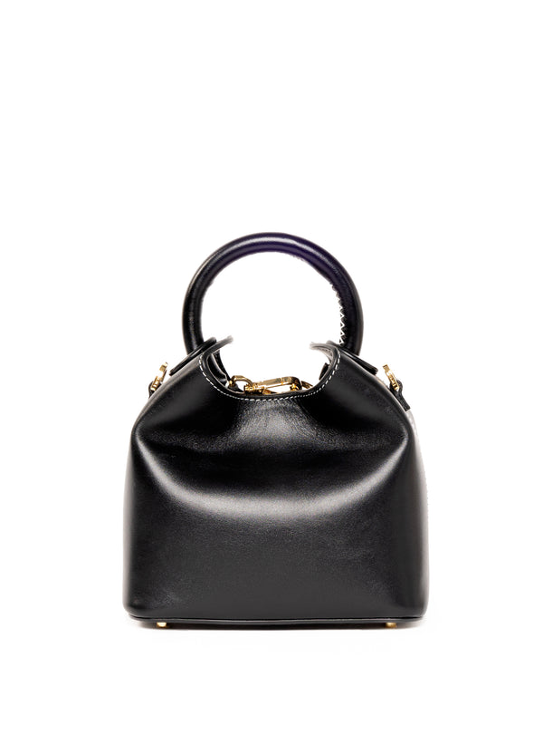 elleme Madeleine Leather Black/White Stitching