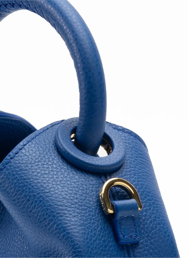 Elleme Madeleine Pebbled Leather Azure Blue