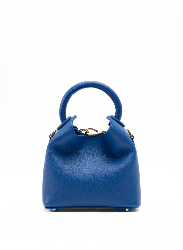 elleme Madeleine Pebbled Leather Azure Blue