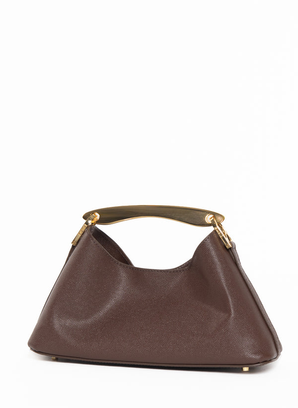 Elleme Mini Boomerang Leather Caviar Dark Brown
