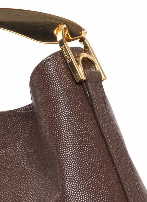 Elleme Mini Boomerang Leather Caviar Dark Brown