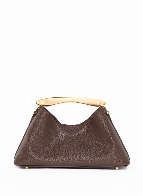 elleme Mini Boomerang Leather Caviar Dark Brown