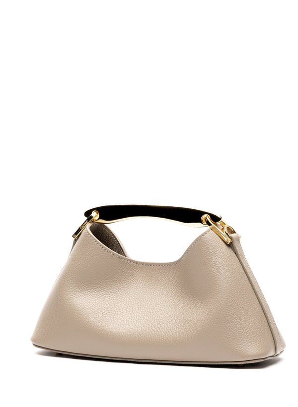 Elleme Mini Boomerang Pebbled Leather Taupe - Gold