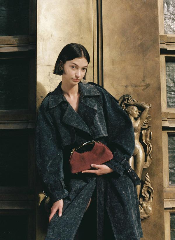 Elleme Mini Boomerang Suede Burgundy