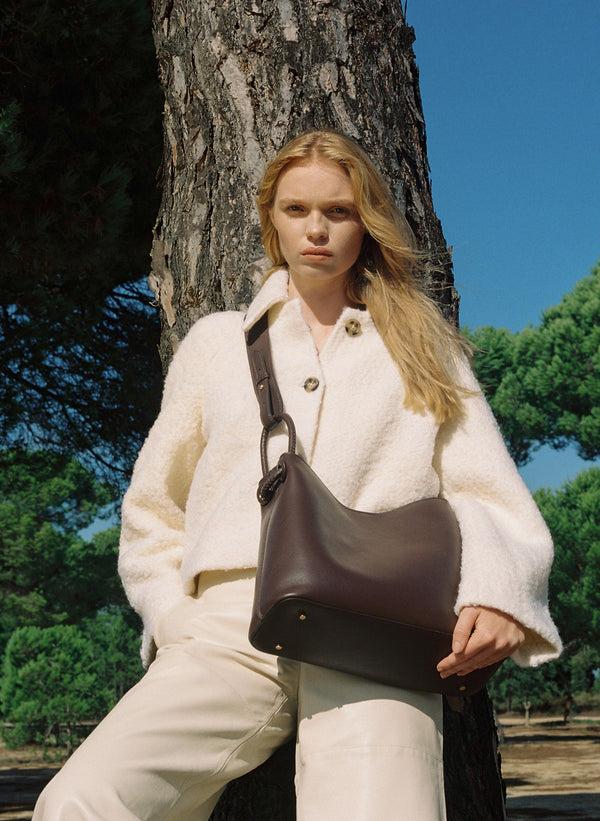 Elleme New Vosges Pebbled Leather Dark Brown