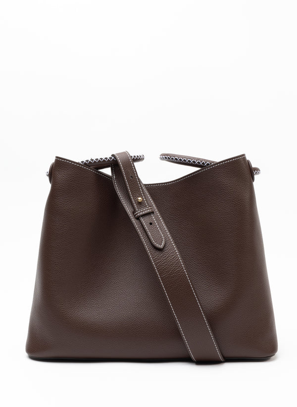Elleme New Vosges Pebbled Leather Dark Brown