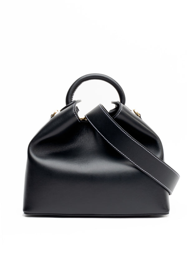 Elleme Raisin Leather Black/White Stitches