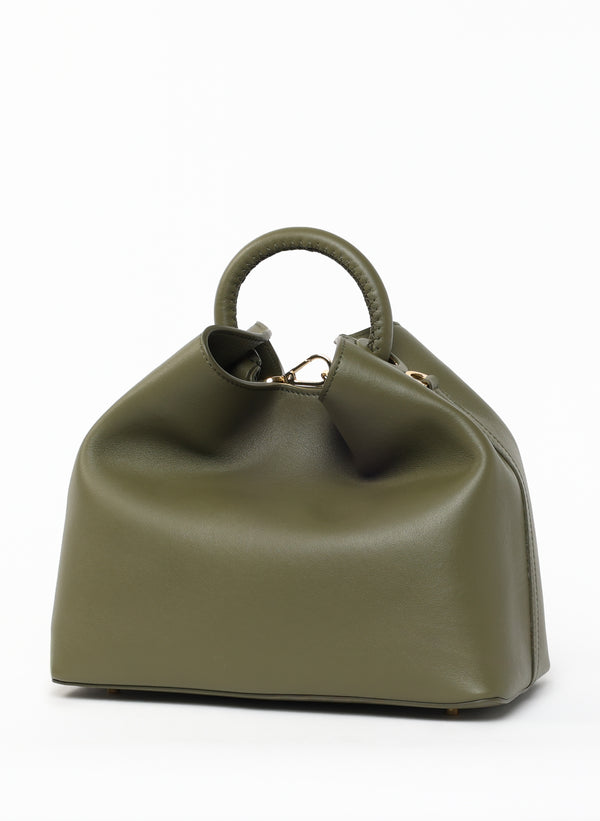 Elleme Raisin Leather Khaki Green