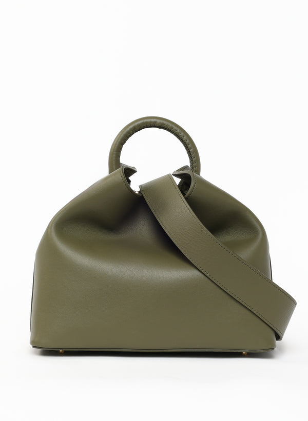 Elleme Raisin Leather Khaki Green