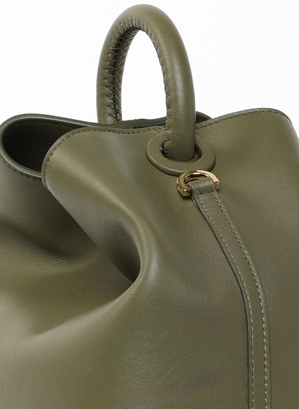 Elleme Raisin Leather Khaki Green