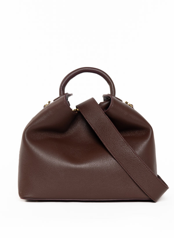 Elleme Raisin Pebbled Leather Dark Brown