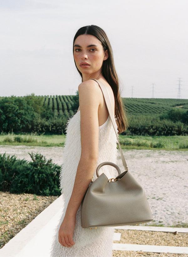 Elleme Raisin Pebbled Leather Taupe