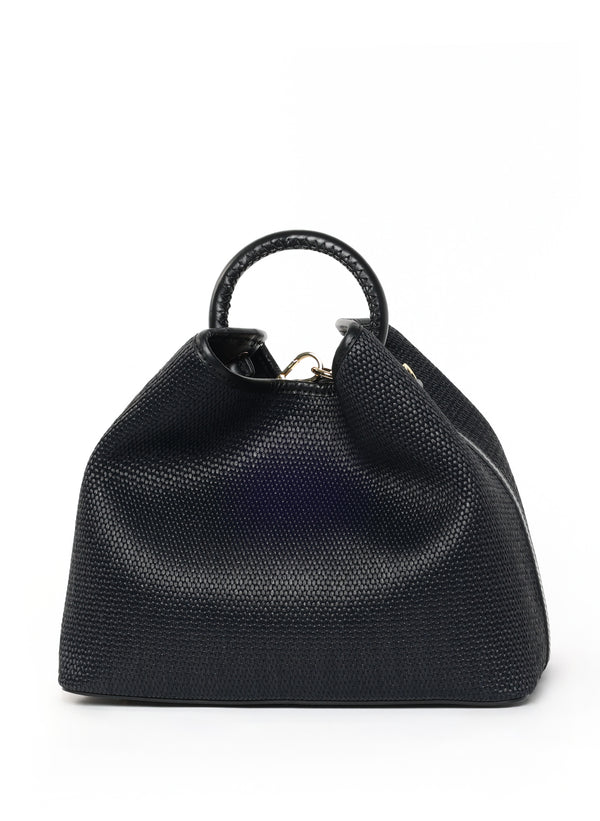 Elleme Raisin Raffia/Leather Black