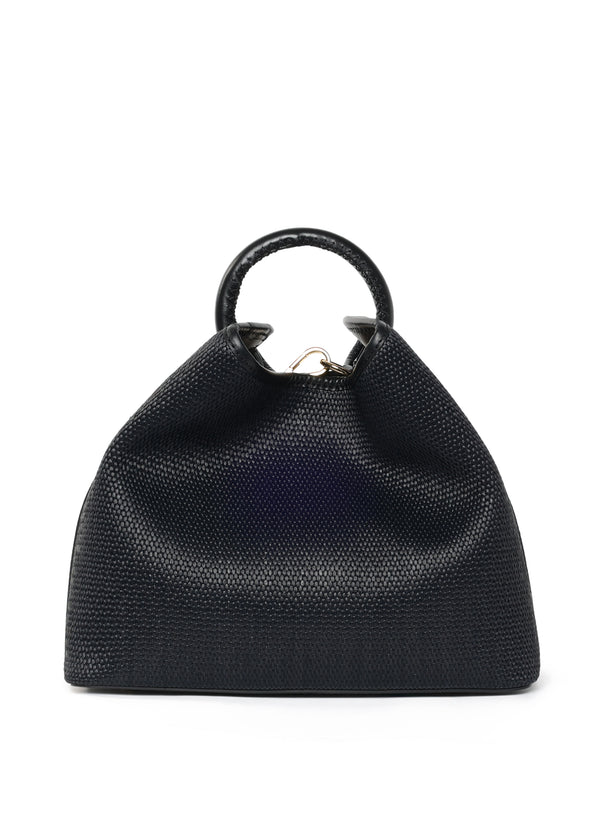 elleme Raisin Raffia/Leather Black