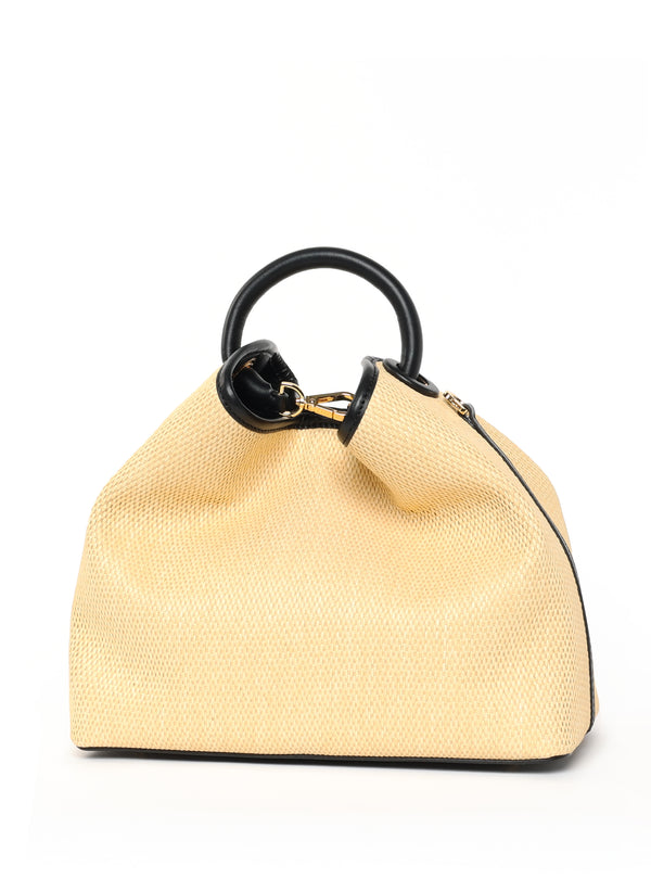 Elleme Raisin Raffia/Leather Natural/Black