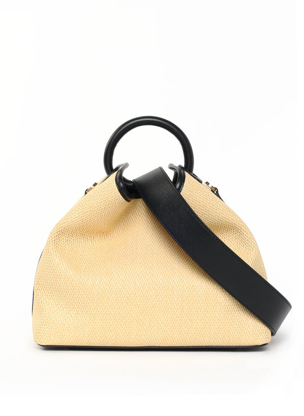 Elleme Raisin Raffia/Leather Natural/Black