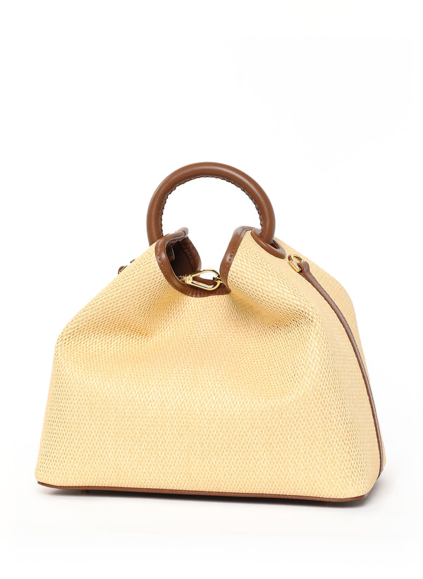 Elleme Raisin Raffia/Leather Natural/Cognac
