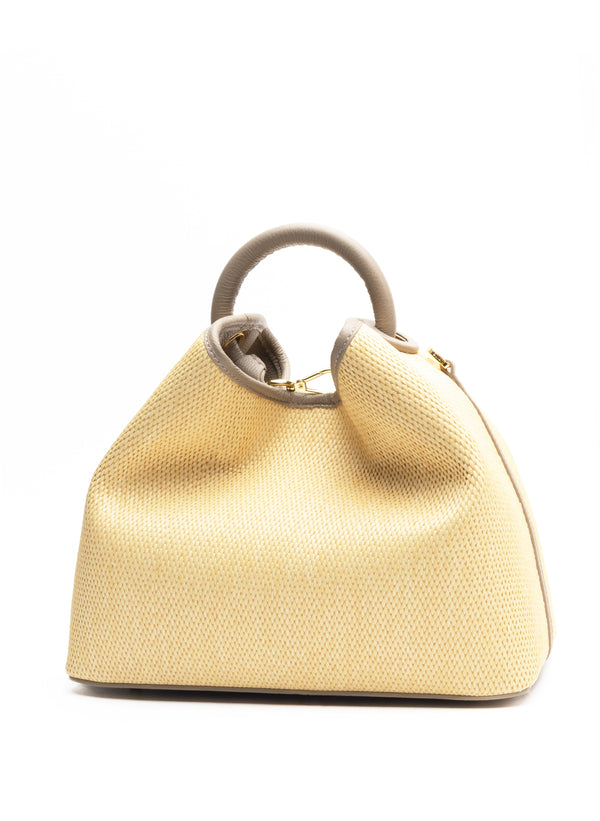 Elleme Raisin Raffia/Leather Natural/Taupe