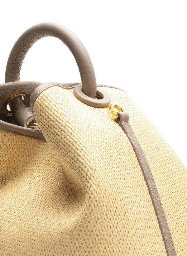 Elleme Raisin Raffia/Leather Natural/Taupe