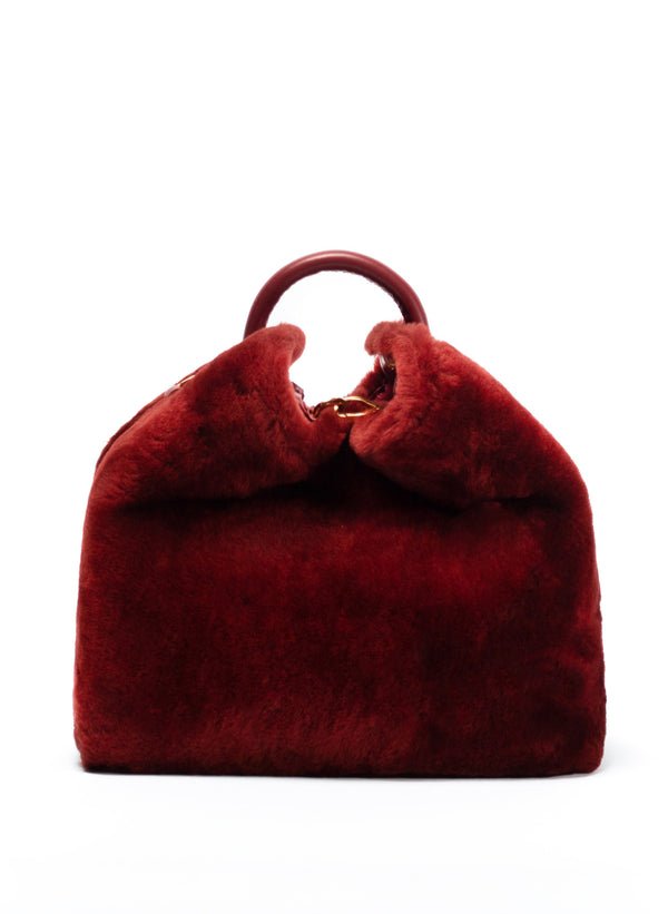 elleme Raisin Shearling Montone Burgundy