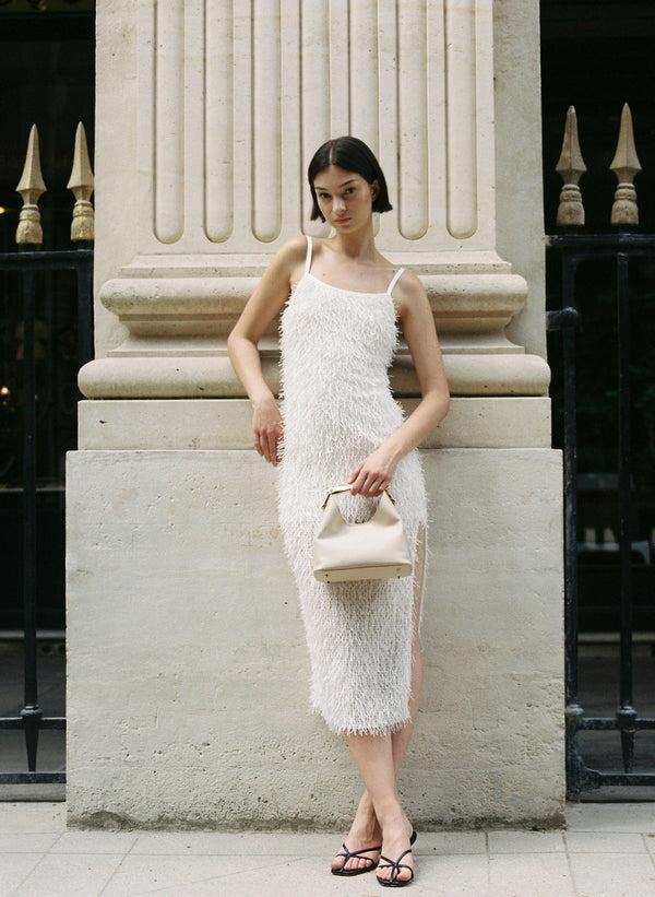 Elleme Small Boomerang Caviar Leather Nude