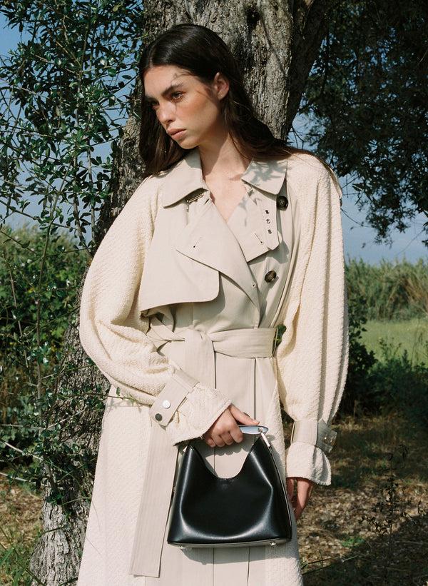 Elleme Small Boomerang Leather Black - Silver