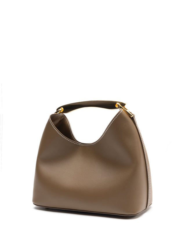 Elleme Small Boomerang Leather Rock/White Stitches