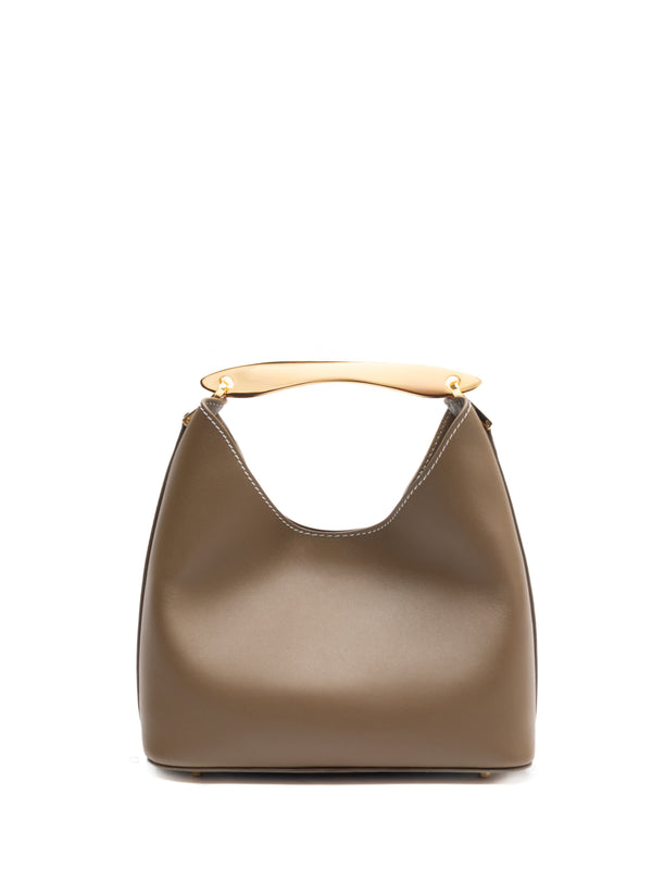 elleme Small Boomerang Leather Rock/White Stitches