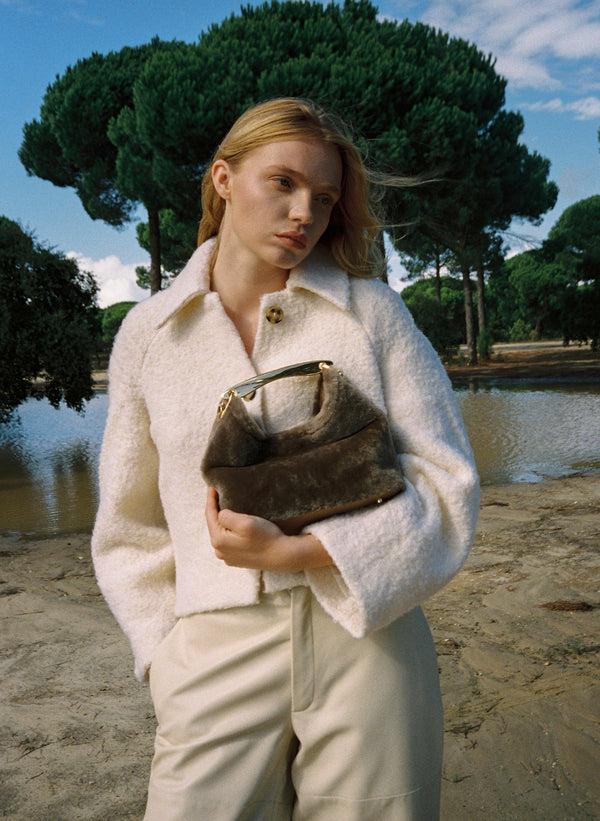 Elleme Small Boomerang Shearling Taupe