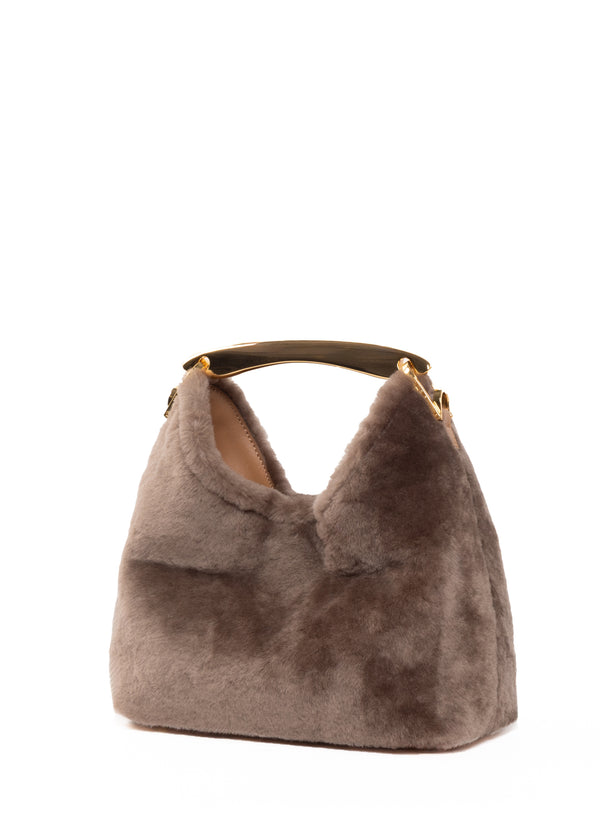 Elleme Small Boomerang Shearling Taupe