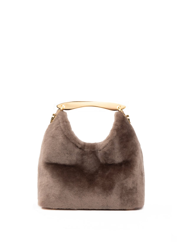 elleme Small Boomerang Shearling Taupe
